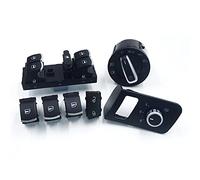DEMULAX Saftey Door Fuel Tank Mirror Fog Lamp Headlight Window Switch Button, for VW, for Touran, for Caddy, 1J4959857B 1T0959851 1T1 959 Car Fog Light Switch(With Door Switch)