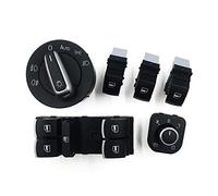 DEMULAX Side Mirror Headlamp Headlight Window Switch Button Kit, for VW, for Passat B6 CC, for Golf MK6, for Jetta 5ND959857 Side Mirror Switch(Old Style)