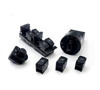 DEMULAX Side Mirror Headlight Fog Lamp Window Switch Button, for VW, for Jetta, for Golf, MK4, for POLO, for Bora, A4, for Passat, B5, for Beetle, 6 PCS KIT Car Fog Light Switch