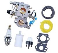 DEMULAX WTA-29 Carburetor with Fuel Line Filter Spark Plug, for Husqvarna, 455E 455, for Rancher, 460 461 Gas Chainsaw Lawn Mower Spark Plug