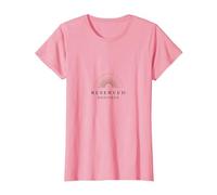 Demure Reserved Radiance | Elegant Sunburst Art T-Shirt, Women, Pink, XS