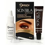 Demure Scintilla Eyebrow Tint Kit with Activator, 1.0 Black Brow Dye