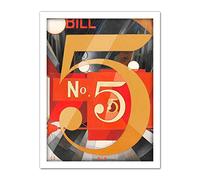Demuth I Saw Figure 5 Gold Red Abstract Painting Large Framed Art Print Poster Wall Decor 18x24 in