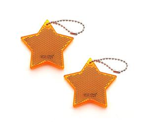 DEMYPROX funflector Safety Reflectors Stars Stylish Reflective Equipment for Jackets, Bags, Purses, Backpacks, Strollers and Wheelchairs, Pack of 2, Amber