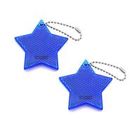 DEMYPROX funflector Safety Reflectors - Stars - Stylish Reflective Gear for Jackets, Bags, Purses, Backpacks, Strollers and Wheelchairs Blue-2-pack