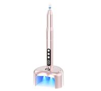 Denabuty Cordless Electric Nail Drill File: 35000RPM Professional Nail Drill Machine with UV LED Nail Lamp Charging Base 2 in 1, Manicure Pedicure Kit E File for Acrylic Gel Dip Powder Polish Pink