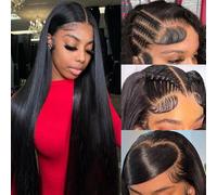 denacfi Material:13*60cm HD Lace Front Wig:Full Lace Wigs with Straight Lace for Women 250% Density Full and Thick Human Hair Wigs Virgin Human Hair Wigs