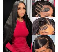 denacfi Material:13*60cm HD Lace Front Wig:Full Lace Wigs with Straight Lace for Women 250% Density Full and Thick Human Hair Wigs Virgin Human Hair Wigs