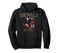 Denali Alaska Salmon Since 9000 BC Tan Letters Pullover Hoodie