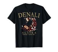 Denali Alaska Salmon Since 9000 BC Tan Letters T-Shirt