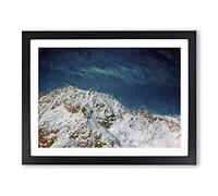 Denali Mckinley Mountain In Alaska Modern Art Framed Wall Art Print, Ready to Hang Picture for Living Room Bedroom Home Office Décor, Black A4 (34 x 25 cm)