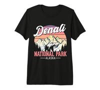 Denali National Park Alaska Retro Mountain Adventure Art Premium T-Shirt