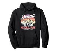 Denali NATIONAL PARK ALASKA Retro Mountain Adventure Art Pullover Hoodie