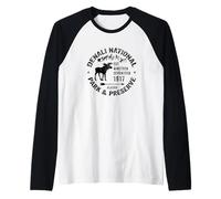 Denali National Park Alaska USA Moose Mountains Hiking Raglan Baseball Tee