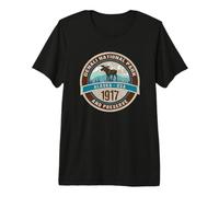 Denali National Park Alaska Vintage Moose Mountains Novelty Premium T-Shirt
