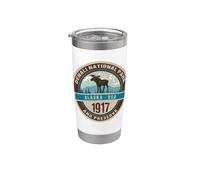 Denali National Park Alaska Vintage Moose Mountains Novelty Stainless Steel Insulated Tumbler
