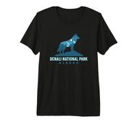 Denali National Park Alaska Wolf Mountain Landscape Premium T-Shirt