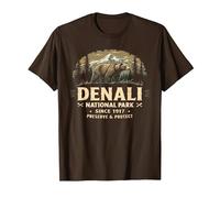 Denali National Park and Preserve Shirt Bear Apparel Denali T-Shirt, Men, Brown, Small