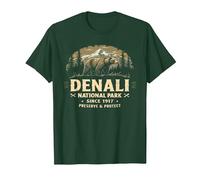 Denali National Park and Preserve Shirt Bear Apparel Denali T-Shirt, Men, Dark Green, Medium