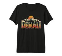 Denali National Park Retro Sunset Vintage 70s Alaska Premium T-Shirt