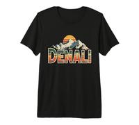 Denali National Park Retro Sunset Vintage 70s Alaska Premium T-Shirt