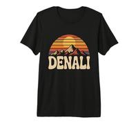 Denali National Park Retro Sunset Vintage 70s Alaska Premium T-Shirt