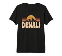 Denali National Park Retro Sunset Vintage 70s Alaska Premium T-Shirt