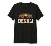 Denali National Park Retro Sunset Vintage 70s Alaska Premium T-Shirt