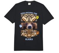 Denali National Park US Alaska Wolf Grizzly Bear Lynx Comfort Colors Adult Heavyweight T-Shirt