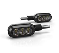 DENALI T3 Switchback M8 LED 3in1 Indicator Taillight Combination Body Black / Lens Clear (Pair), Rear, white