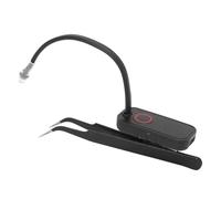 Denash 1W 405nm Glue Curing Light with Tweezers, ABS Iron Eyelash Grafting Tweezers Light, Ideal for Beauty Salon, 180° Rotational Adjustment