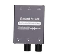 Denash 2 Channel Stereo Sound Mixer Efficiently Blends Dual Signals for Computers Headphones, Aluminum Alloy Material
