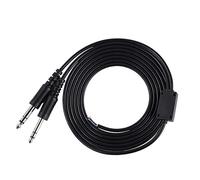 Denash 2M DIY Replacement Cable for Aviation Headset with Dual GA Plug, 3/16 In Microphone Plug, 1/4 In Speaker Plug, Aircraft Headphone Audio Cable