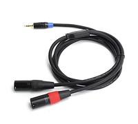 Denash 3.5 Mm Male Up to 2 Xlr Cable Cable for the Mixer's Supply Amplifier, Suitable for Mixing Consoles (1.8 meters)