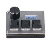 Denash 3 Keys Small Keyboard, Macro Hot Swap Keyboard, Customizable Wired Keypad with Knob RGB Light 0.96 Inch Color LCD Screen, Suitable for More Scenes