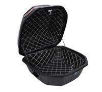 Denash 35L ABS Motorcycle Top Box, Waterproofing Lightweight Motorcycle Trunk Tail Case with Passenger Backrest, Replacement for, with High Visibility Reflective Strips