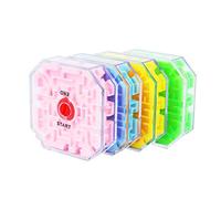 Denash 3D Puzzle Cube, Random Color Educational Toy for Kids, with Transparent Beads Labyrinth to Improve Hand Eye Coordination and Logical Thinking, for Children Age 4 6 (random)