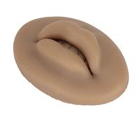 Denash 3D Silicone Lips Premium Soft Real Skin Touch Practice Silicone Lips for Microblading Training, Easy to Color for Novice Embroiderers, with Tooth Shape, Material for Lip Tattooing (Brown)