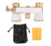 Denash 3x25 Opera Binocular Telescope with Central Focus, BAK-7 Prism, 105m/1000m Field of View for Women Girls Children, Lens Loupe Made of BK7 Optical Glass, Suitable for Theaters (White)