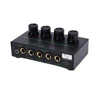 Denash 4 Channel Headphone Amplifier, USB Powered Headphone Amp with Individual Volume Control for Studio & Multi Listener Monitoring