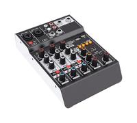 Denash 4 Channel Sound Mixer, USB MP3 DJ Mixer with 48V Power, 6.35mm XLR Input Jacks for Computer Recording Karaoke Studio Live Streaming