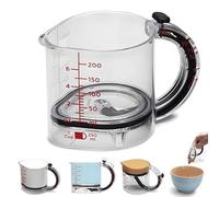 Denash 4 in 1 Adjustable Measuring Cup, Multi Functional Measuring Cup with Adjustable Base & Scraper for Cooking and Baking Wet Dry Sticky Ingredients