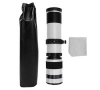 Denash 420 to 800mm Telephoto Zoom Lens with F8.3 Aperture for E Mount Mirrorless Camera, Manual Focus Camera Zoom Lens, Aluminum Alloy and Optical Glass Material (White)