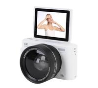 Denash 4K Digital Camera, 64MP Mirrorless Camera with Flip Screen & 18X Zoom, AI Stabilization, 0.45X Wide Angle Lens for Travel,Vlogging