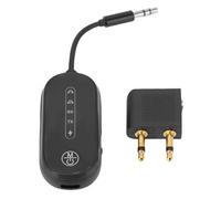 Denash 5.4 Transmitter Receiver, Wireless Transmitter for Airplane, Connect 2 Headphones, Stereo Sound for TV, PC, Flight, 2 Pin Airplane Adapter Plug, 15.5H Working Time with