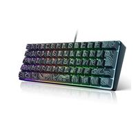 Denash 60% Wired RGB Gaming Keyboard,61 Keys Mechanical Keyboard with Rollover Contour Keycaps,Plug and Play Compact Keyboards for Gaming, Working
