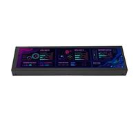 Denash 8.8in CPU GPU SSD Data Temperature Monitor, 360 Degree Rotation PC Sensor Panel, 60HZ DIY Theme IPS USB Mini Secondary Screen, for (Black)