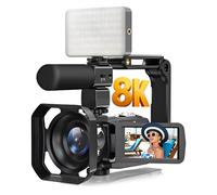 Denash 8K Video Camera, 64MP HD Camcorder with 3.0" Touch Screen, 18x Digital Zoom and 6-Axis Stabilization, Vlogging Camera with Microphone for Photography