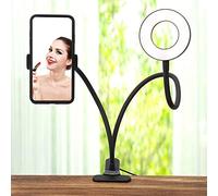 Denash Adjustable LED Fill Light -Luz Photography with Telephone Class for Black Live Transmission, Flexible Long Arm and Universal Compatibility for Domestic Lighting