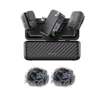 Denash AI Noise Reduction, Wearable Microphone, Studio Grade Clarity 32 Bit Floating Point Precision, Internal Storage 8GB USB C, 2TX 4RX Pairing, 3.5mm Monitoring Interface (BOYAMIC 2-02)